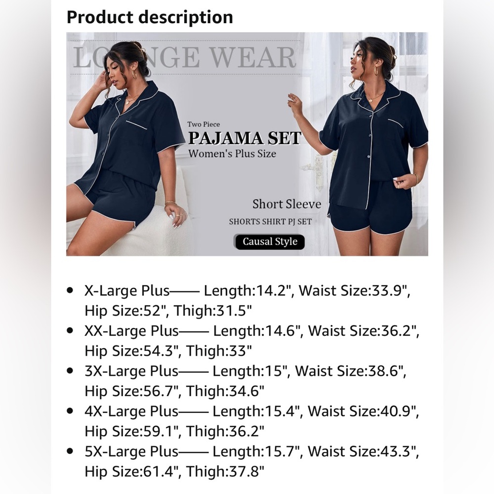 Pj set women size 4x new without tags see photos for size guide - Picture 6 of 6